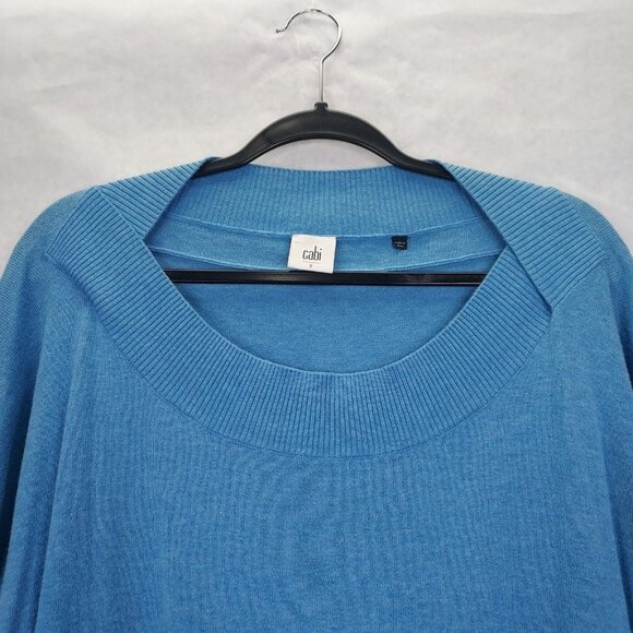 Cabi Lounge Sweater Women's Small Blue Marble Boat Neck Short Sleeve Pullover - Picture 4 of 11